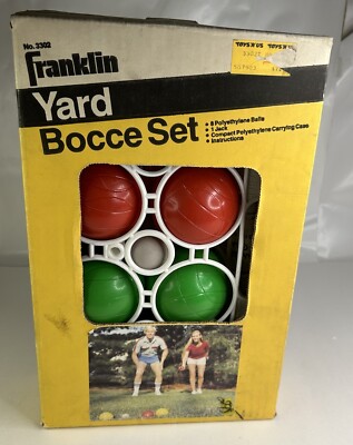 Vintage 1970 s Franklin Yard Bocce Set #3303 New in Box w/Carrying Case