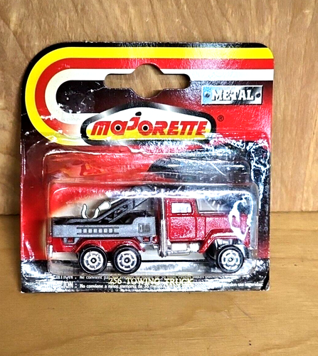 Vintage Majorette Movers 200 Series, #256 Red Towing Truck, Cut Card, NOS