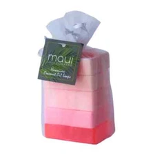 Maui Soap Co Pretty In Pink Gift Guest Set Bar Soap with Kukui & Coconut Oil