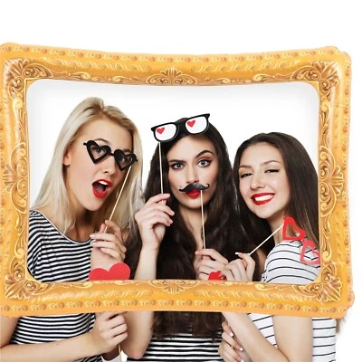 I LOVE FANCY DRESS Inflatable Gold Photo Frame Selfie Booth Birthday Hen Party Wedding Pride LGBT