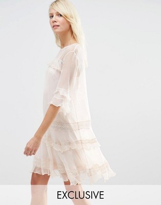 chiffon frill dress