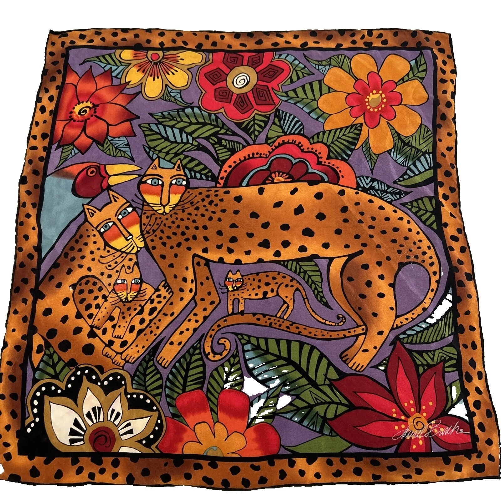 Seda Estampado Animal Laurel Burch Bufandas y estolas de Mujer
