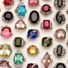 20pcs Women Lady's Jewelry Wholesale Mixed Lots Big Cubic Zircon Rings