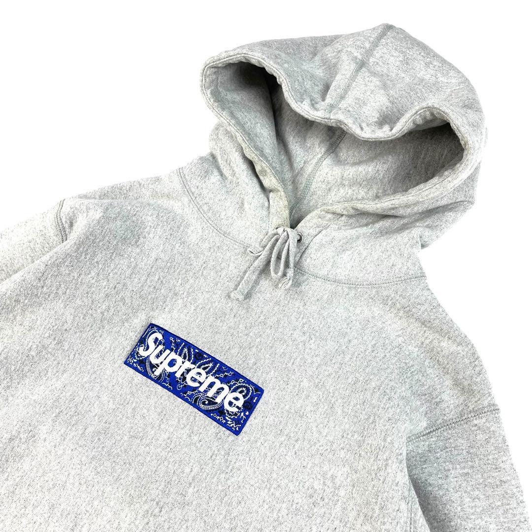 Supreme 19AW BOX LOGO HOODIE Men's Hoodie Gray Blue Size M Supreme 19AW BOX LOGO HOODIE Men's Hoodie Gray Blue Size M