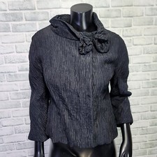 60s I.Maingin Manor-Bounre Black Pleated Evening Jacket Bolero Elegant Floral