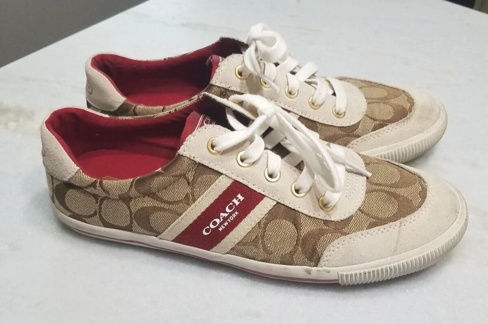Zapato de tenis COACH Camila vintage de caña baja con correas exclusivas para mujer talla 9M Foto 2 de 4