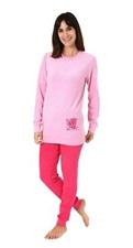 Damen Frottee Pyjama lang mit Bündchen - 61695