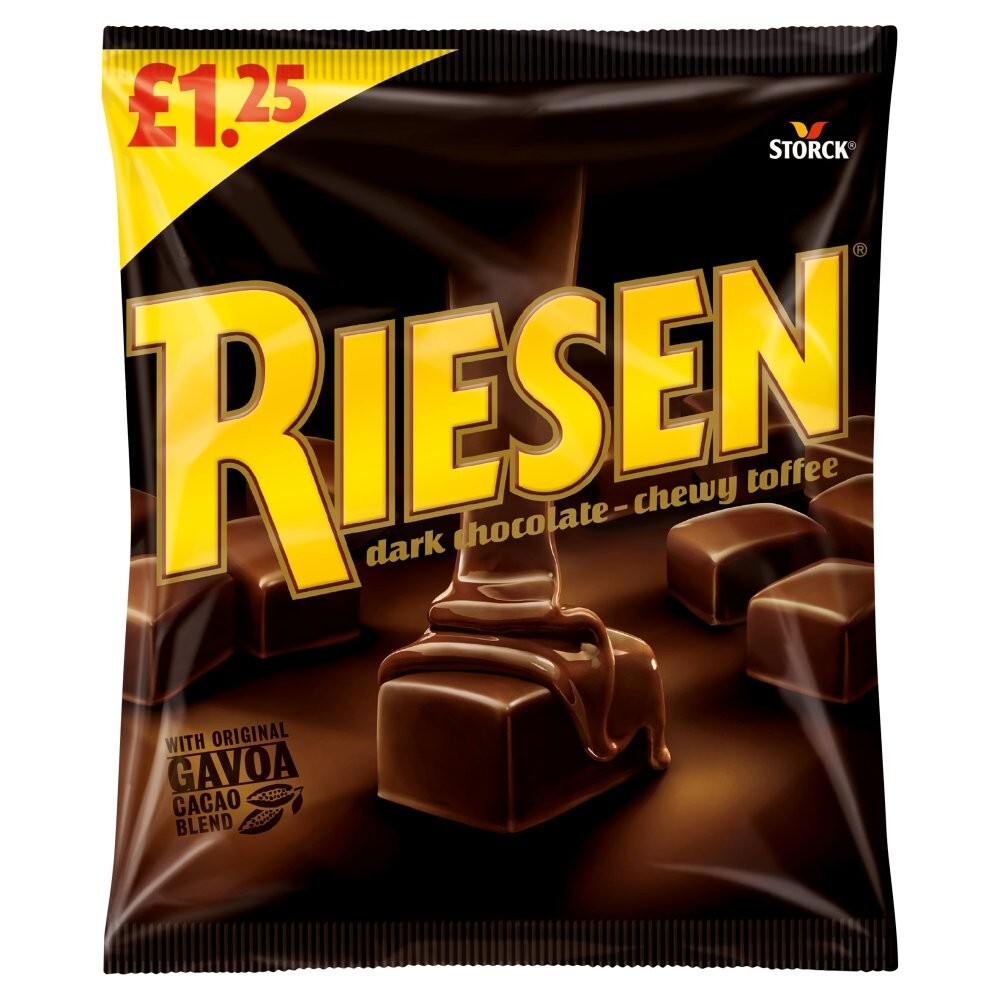 Riesen Dark Chocolate - Chewy Toffee 110g x 12 Bags PM £1.25