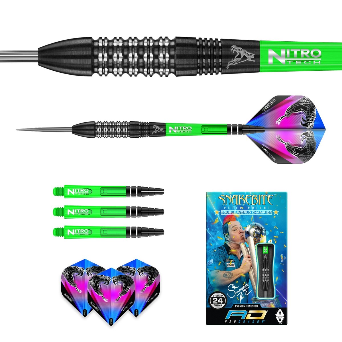 red dragon peter wright ソフト・スティールセット Red Dragon Peter Wright Snakebite Double World Champion SE