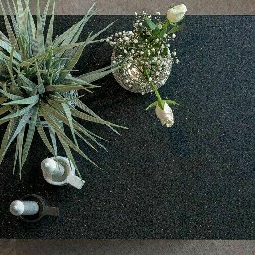METALLIC BLACK GLITTER STICKY BACK PLASTIC VINYL SELF ADHESIVE WRAP 2m X 67.5cm - Picture 2 of 14