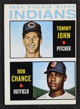 1964 Topps Baseball #146 1964 Indians Rookie Stars Tommy John Bob Chance