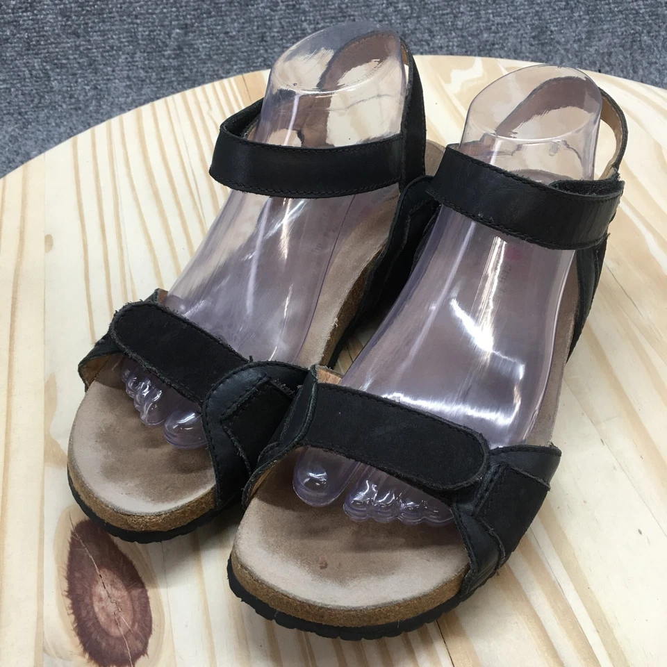 Sandalias Haflinger para mujer 40 informales con tiras con correa de cuero negro cuña cómoda Foto 3 de 4