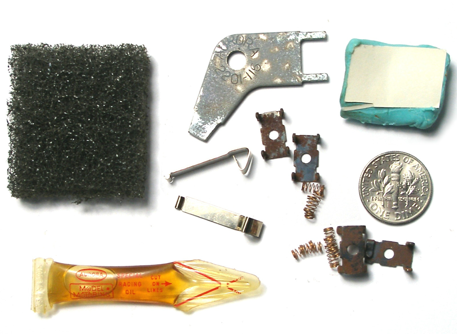 12pc Aurora AFX G+ LAZER Slot Car PICK UP SHOES +OIL +TRACK REPAIR CLIPS +TOOL