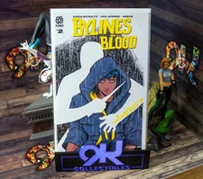 BYLINES IN BLOOD #2 - RARE HTF SIGNED BY ANEKE - NM WITH COA.