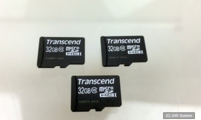 3x 32GB Transcend TS32GUSDC10 Extreme-Speed Class 10 microSDHC Speicherkarte
