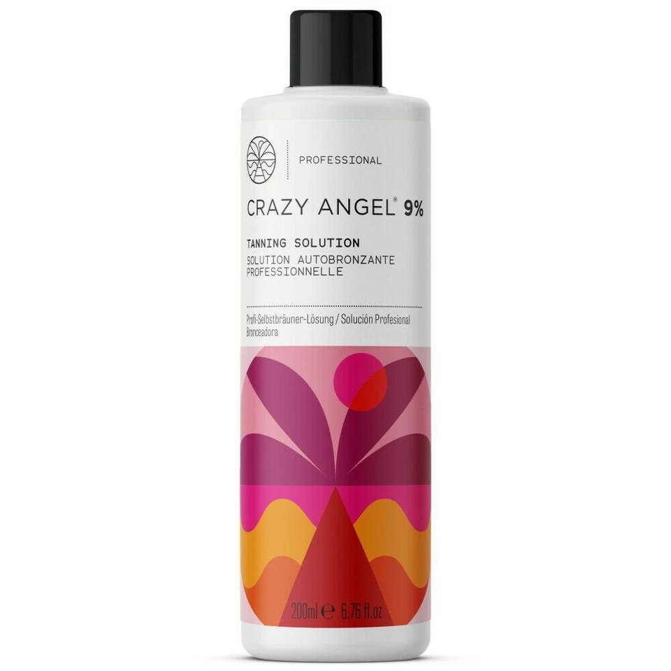 Crazy Angel 9% Medium Tanning Solution LIQUID For Spray Tan Vegan - 200ml