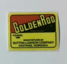 Vintage Golden Rod Dutton Lainson Co Hastings Nebraska Coal Mining Sticker Decal