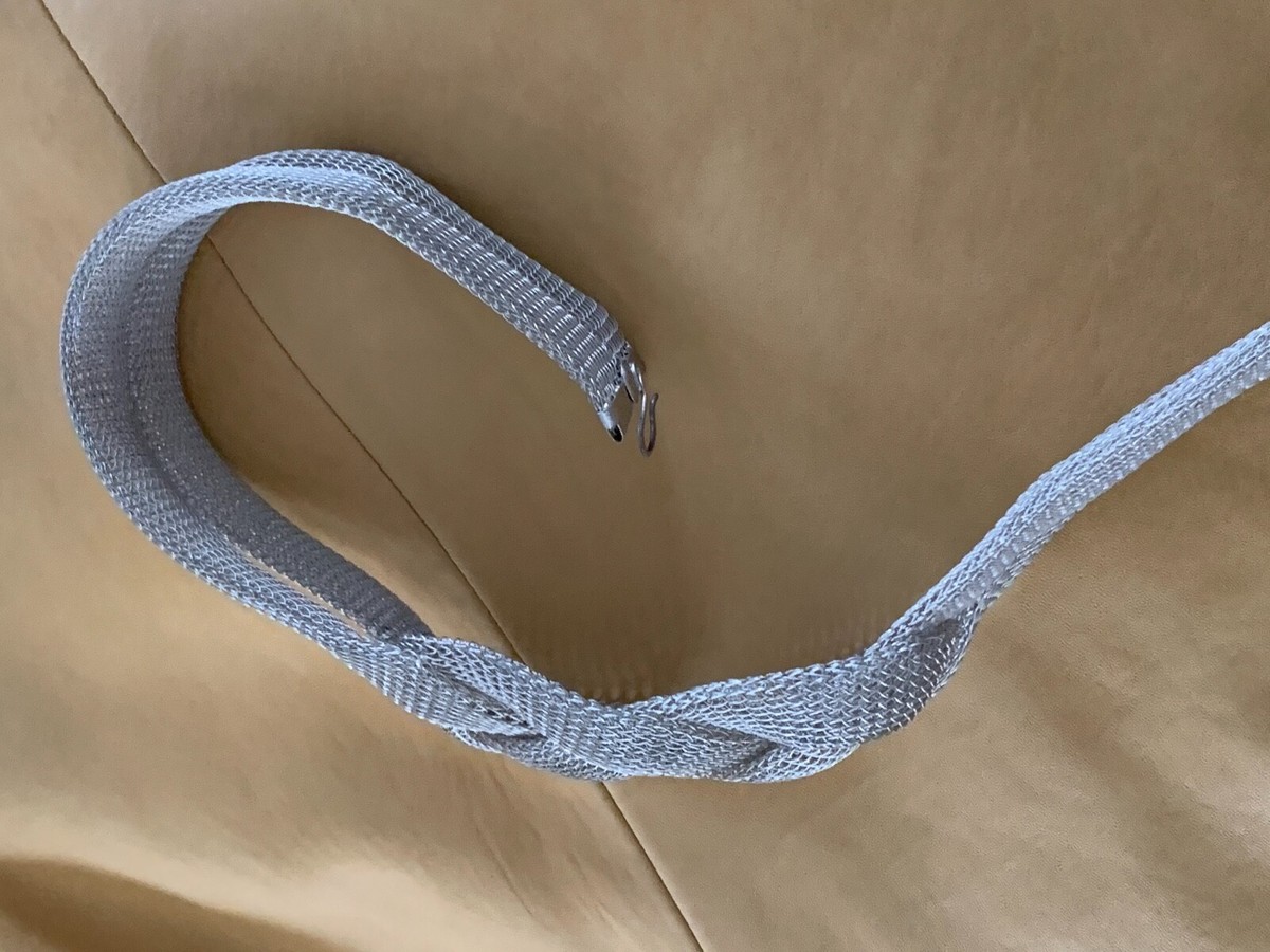 Sarah Cavender Metalworks Silver Mesh Artistic Belt Vintage Sarah Cavender Metalworks Bronze Mesh Belt with Rose  main image 3