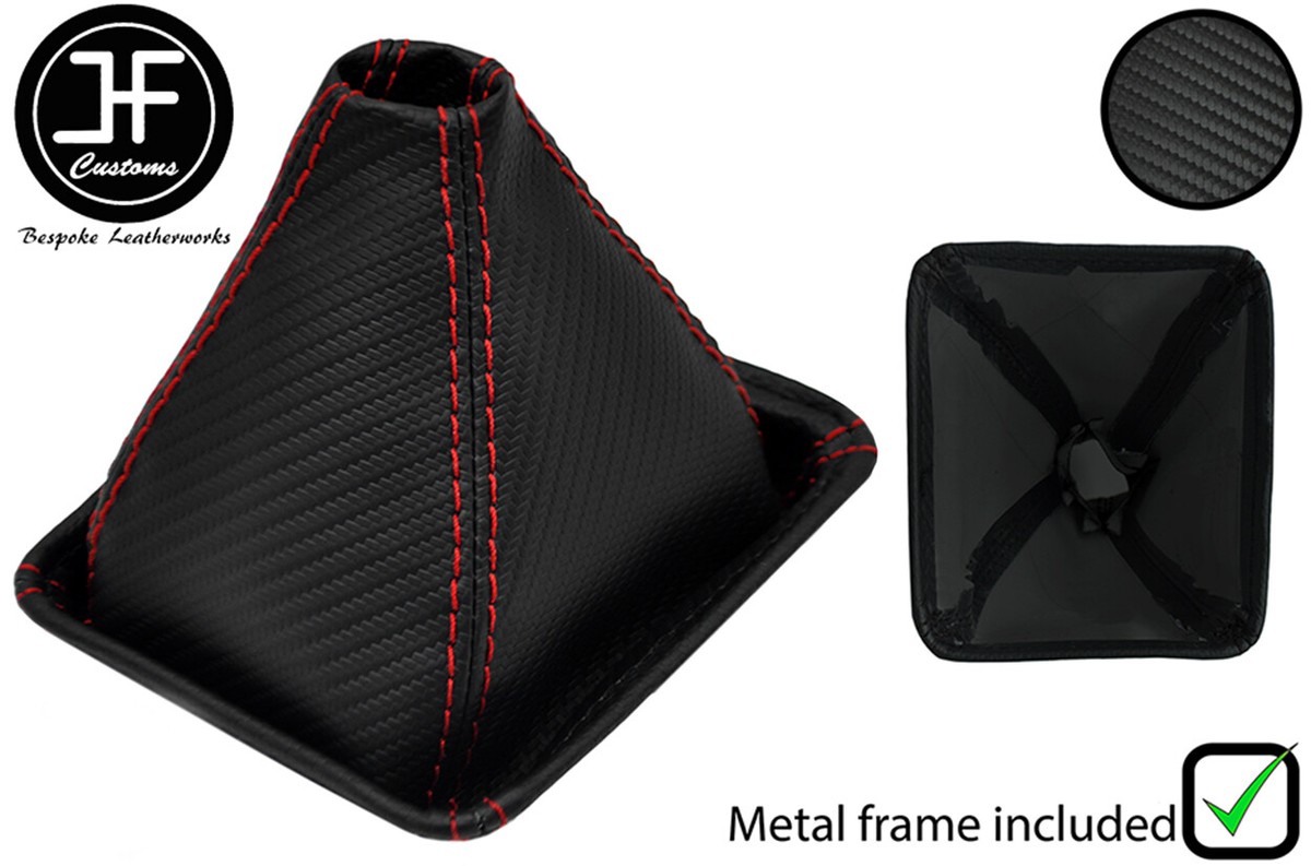 RED STITCH CARBON VINYL SHIFT+METAL FRAME FOR TOYOTA JZX 100