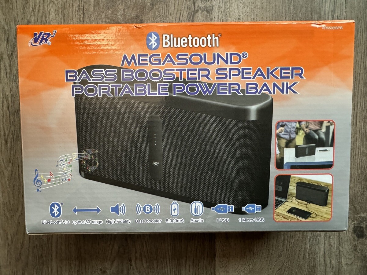 VR3 Megasound Bass Booster Bluetooth Speaker & 8000mA Portable