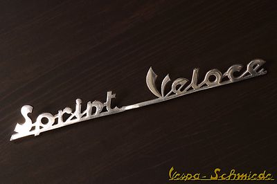 VESPA emblem lettering rear ''Sprint Veloce'' - chrome 150 veloce leg sign antique