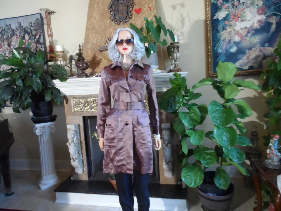 Gabardina Marc Jacobs marrón cobre satinado mezcla rayón talla US 0 Foto 2 de 4