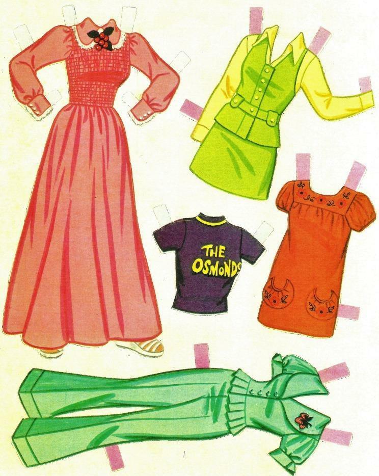 VINTAGE UNCUT 1973 MARIE OSMOND PAPER DOLLS~NOSTALGIC CLOTHING~#1  REPRODUCTION!