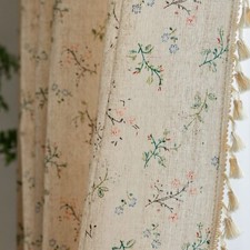 ENJOYBRIDAL Floral Living Room Curtains 84 Inches Long Doorway Vintage Semi S...