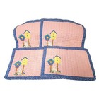 Vintage Easter Placemat Set 4pc Gingham Fabric Cloth Dining Table Decor Vtg 16"