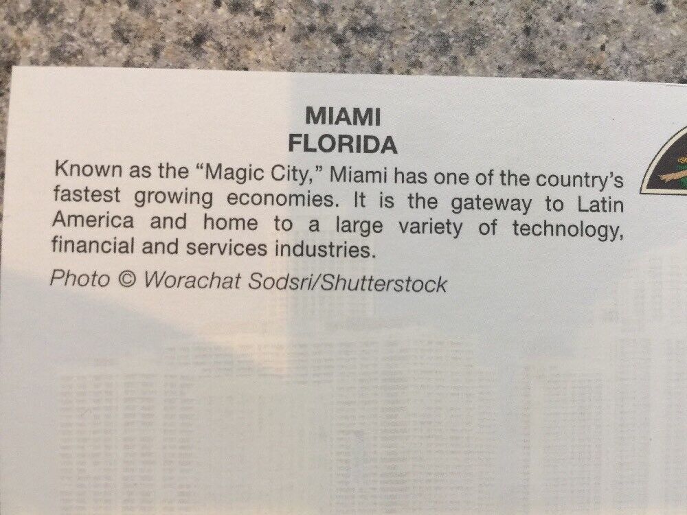 POSTCARD UNUSED FLORIDA, MIAMI- MIAMI IS KNOWN AS THE MAGIC CITY