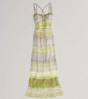 chinese dress ladies Buy American Eagle Womens U-1399-7160-300 Floral Open Back Corset Midi Dress,  GREEN, XS at Amazon.in main image 1