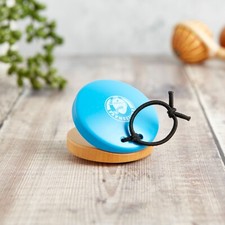 Painted Castanets Handle Shaker Rattle Instrument Present Wooden