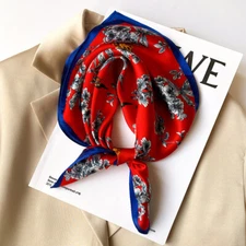 100% Mulberry Silk 20'' Small Square Scarf Women Vintage Neckerchief Wrap 