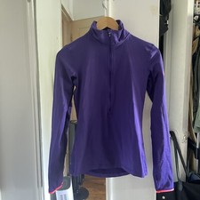 NIKE Dark Purple  Hot Pink Trim Quarter Zip Dri-Fit Sweater