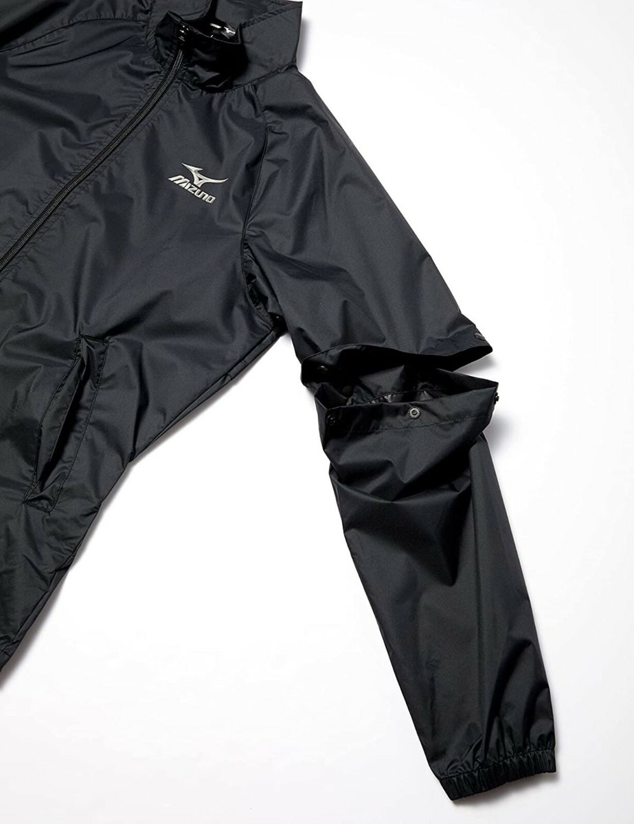 MIZUNO Golf Stratch Rain Suits Jacket & Pants Black / Silver Long