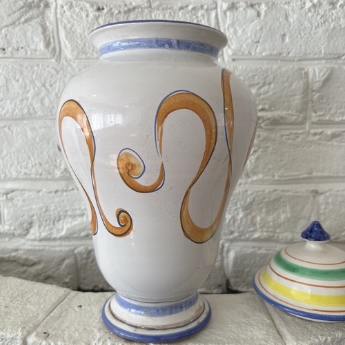 Apothecary Jar With Lid Vintage Handpainted Olasena Ceramic Majolica Italian - Picture 10 of 15