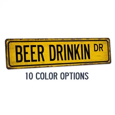 Beer Drinking Street Sign Man Cave Beer Decor Home Bar Lounge Pub 104180021011