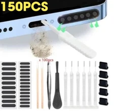 150 for iPhone 14 13 12 11 XS Charging Port Anti Dust Plug Cover Cleaning Brush