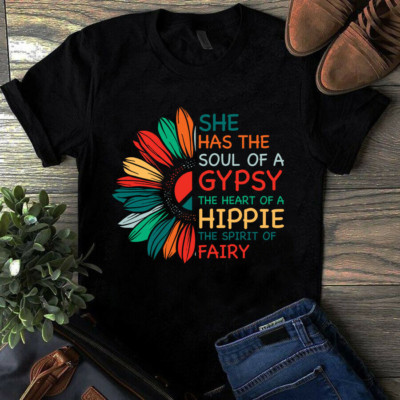 She Has the Soul of a Gypsy the Heart of a Hippie Sunflower Shirt