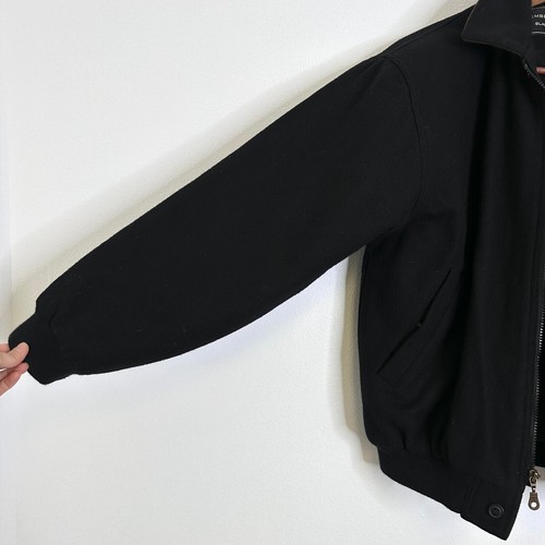 Members Only Black Label Insulated Wool Puffy Bomber Jacket Black Size M - Picture 6 of 9