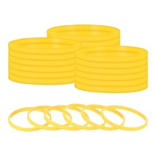 24Pcs Rubber Bracelets, Silicone Wristbands Solid Color for Sport Yellow