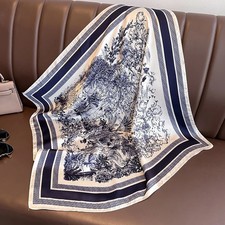 Women's 70x70cm Silk Feel Satin Square Scarf Floral Bandana Head Hair Neck Wrap