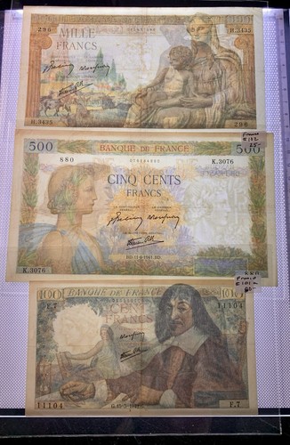France, 1943 Pk84a, 1941 Pk102 & 1942 Pk101a /3 Very Nice & Colorful Banknotes! - Picture 11 of 12
