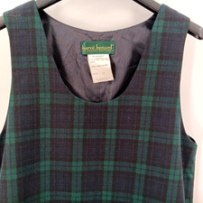 Vintage Harve Benard Dark Academia Wool Plaid Jumper Dress w/ Pockets  Size 12