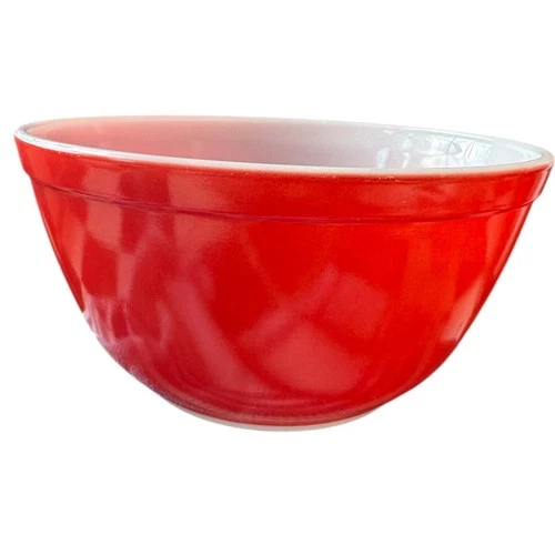 Vintage Pyrex Primary Red Orange 402 1 1/2 Qt Nesting Mixing Bowl