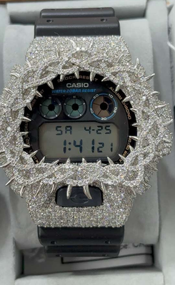 Custom Moissanite Thorn Bezel G-Shock DW-6900 Watch | eBay