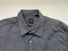 HUGO BOSS Men s XL 100 Cotton Shirt Long Sleeve Button Gray