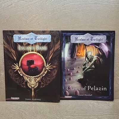 Realms of Twilight Lot of 2 Books Claws of Pelazin Lycan's Bane Pathfinder RPG