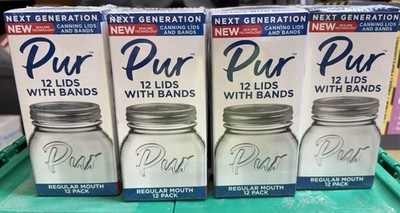 Pur Canning Jar Regular Mouth Lids With Bands 4 boxes of 12