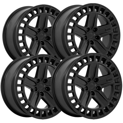 (Set-4) Black Rhino Alston 18x8.5 5x4.5'' +25mm Matte Black Wheels Rims 18'' Inch